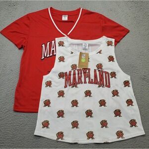 Lot of 2 NCAA Maryland Terrapins Rivalry Threads Basketball Jersey Women M Multi